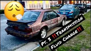 Pt.3 88 5.0 LX Mustang Rebuild ‼️Transmission Fluid Change‼️