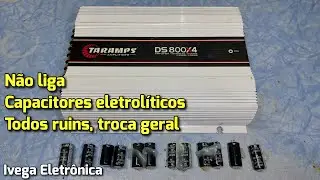 DS800X4 não liga, estrago geral nos capacitores eletrolíticos.