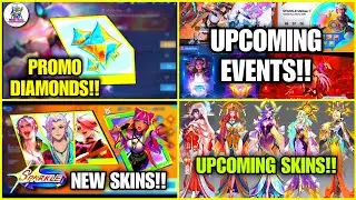 PROMO DIAMOND ARE COMING!! UPCOMING FREE SKINS EVENTS & New Skins mobile legends