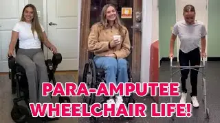 Paraplegic amputee lady life after amputation: daily activities on wheelchair 