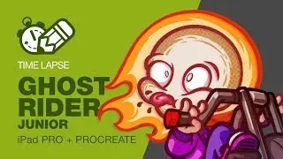 Timelapse Tuesday: Ghost Rider JR drawn with iPAD + PROCREATE
