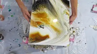 73. Sheleeart- Luxe black and gold stripey swipey.  Watch how I fix this experiment gone wrong...