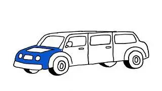 How to draw LIMOUSINE  car / limo easy step by step #drawing #drawandcolor