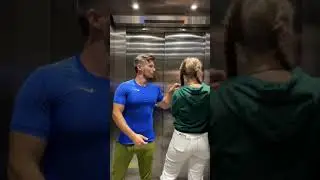 Пранк! Качок в лифте! Реакция девушки бесценна! 
