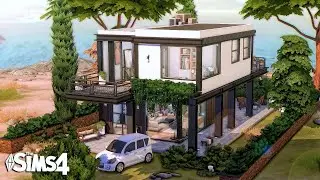 MINIMALIST Modern Lake House 🏡 + CC Links | 2 Bdr + 3 Bth | Speed Build | THE SIMS 4 | Windenburg