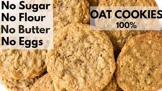 SUPER EASY HEALTHY CRISPY OATMEAL COOKIES - NO Banana, 💯 Oatmeal