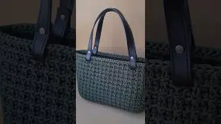 Сумка-шоппер из полиэфирного шнура. Вязание крючком.