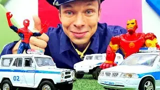 Машинки в видео - Супергерои и инспектор Фёдор следят за дорогой!