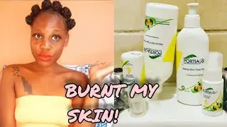 SKIN CARE ROUTINE || Portia M products review *It burnt my skin*🙆‍♀️😭