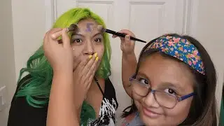My 9-year-old daughter does my Makeup!! The outcome ...  😲😲😲