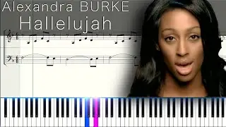 Hallelujah - L. Cohen Feat. Alexandra Burke - Piano tutorial with scrolling sheet music