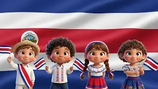 🇨🇷 Costa Rica Kids Anthem | “Himno Nacional de Costa Rica” | Kids Flags Learning |