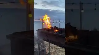 Закат на море.Отдых у костра. 