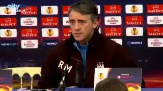 City v FC Porto  Roberto Mancini Uefa Europa league press conference