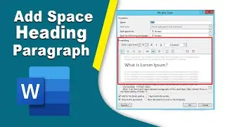 How to add space between heading and paragraph in Microsoft Word