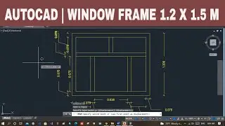 [Autocad] Window Frame Drawing 1.5 m x 1.2 m in Autocad
