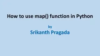How to use map() function in Python