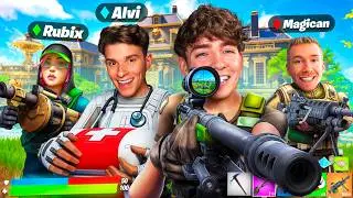 Die ROLLEN CHALLENGE mit ALVI, RUBIX und MAGICAN in FORTNITE!! 🤣😭