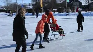 Schaatspret in Oud-Alblas 13-02-2021