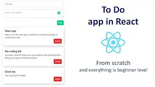 To-Do app in React | react todo app from scratch | beginner level react tutorial