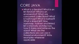 DXC Core Java Interview Questions for exp 3 to 10 yrs #java #corejava @corejava @java