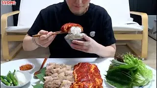 보쌈 매운 실비김치 먹방 | bossam spicy silbigimchi mukbang