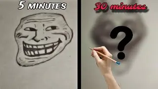 5 MINUTES VS 30 MINUTES ART CHALLENGE💀