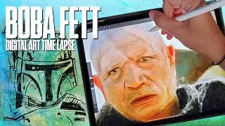 Realistic Boba Fett Time Lapse | Digital Art | Colorblocking