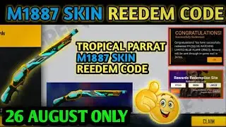 Free Fire Today Redeem Code 26 August - ff Redeem Codes - M1887 Gun Skin Redeem Code 26 August