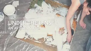 LARGE TEXTURE ART overpaint - under the lens - artist's vlog 49