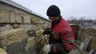 Кладка камня из ракушечника 14  ряд Часть № 62 СТРОИТЕЛЬСТВО ГАРАЖА 412