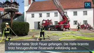 Landwirtschaftliche Halle in Vieth brennt aus