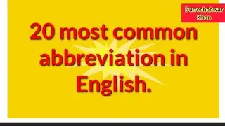 20 Common Abbreviation In English.