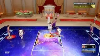 NBA 2K20 jokim noah 2 blocks and giannis ferocious slam