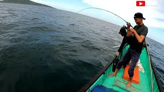 Perlawanan giant trevally‼️mancing dasaran‼️umpan udang hidup