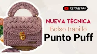 HOW TO KNIT a YARN BAG with -PUFF STITCH- |NEW TECHNIQUE| (Step by Step)