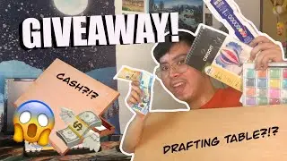 GIVEAWAY SPECIAL Art supplies, money and drafting table?! 😱 SALI NA!!