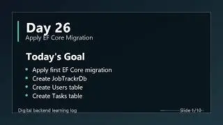 Day 26 - Apply EF Core Migration to SQL Server | ASP.NET Core Clean Architecture