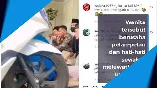 Video Viral Wanita Dorong Sepeda Motor Lewati Tamu Undangan yang Tutupi Jalan