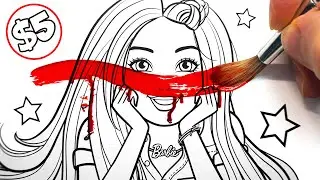 HORROR Artist vs $5 BARBIE Colouring Book ✍️
