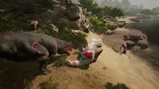 Giganotosaurus vs Therizinosaurus & Sarcosuchus #dinosaurier #pathoftitans #gaming #gameplay #pvp