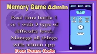 Memory Game Admin Panel Source Code | Real Time Battle Game Android Studio | MakeEasy