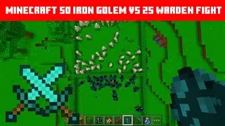 Minecraft 50 Iron Golem VS 25 Warden Fight - कौन जीतेगा ? 🤨 