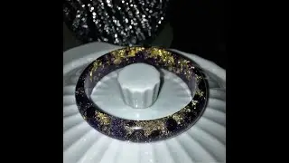A RESIN SHORT:  PURPLE & GOLD BRACELET