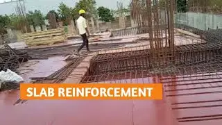 How to Reinforcement placed on slab at site...