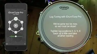Drum tuning with iDrumTune Pro drum tuner app - clearing / equalizing the drumhead (lug tuning)