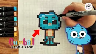 Como pintar a GUMBALL WATTERSON en PIXEL ART – Tutorial paso a paso 