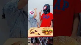 Pizza Vs Hamburger 🍕🍔 Food #spiderman #short #shorts #ytshort