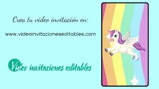 Video invitación gratis de Unicornio 01