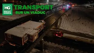 Transport d'un bâtiment sur un viaduc